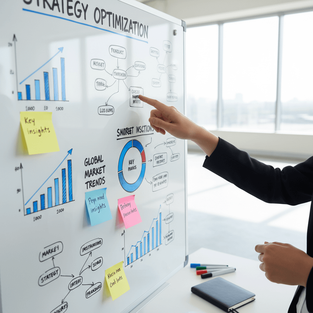 Strategist mapping out a career opportunity on a whiteboard