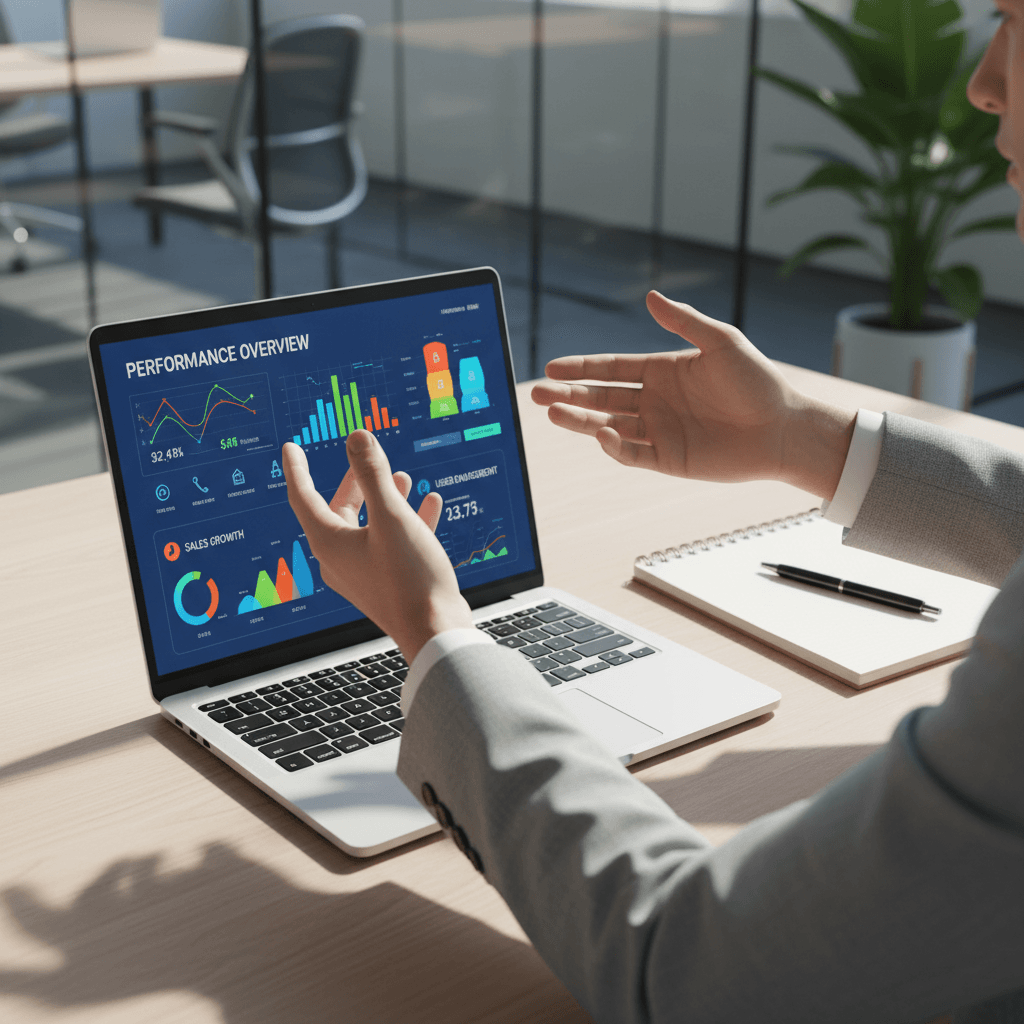 Professional reviewing a digital Experience Capital assessment dashboard