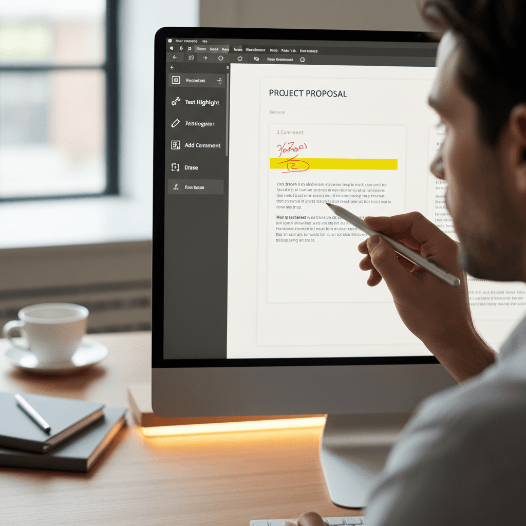 Personalized enterprise blueprint document on a tablet